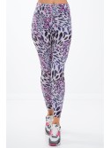 Purple sports leggings with a leopard print H006 - Online store - Boutique